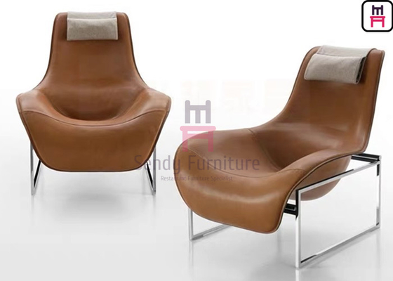 satın al Çerçeve Deri Lounge Fiberglas Yemek Sandalyesi Döner Disk Şekilli Paslanmaz Çelik Taban online manufacture