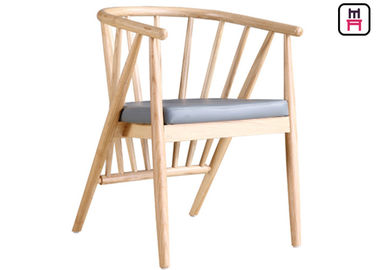 satın al Döşemeli Kül Sandalye Dikey Ahşap Restoran Sandalyeler Deri Koltuklar Modern Yemek Sandalyeleri online manufacture