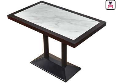 satın al 4 Koltuk Restoran Yemek Masası Lüks Mermer Ankastre Ahşap 4ft * 2ft Döküm Demir online manufacture