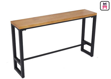 satın al Endüstriyel Metal Taban Uzun Bar Yükseklik Masa Katı Ahşap Üst 120-300cm Uzunluk online manufacture