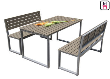 satın al Plastik Ahşap Açık Restoran Masaları Tezgahlı Ticari KD Patio Yemek Takımları online manufacture
