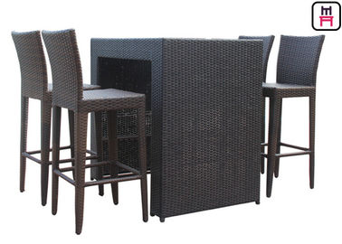satın al Su geçirmez Patio Bar Sandalyeleri ile Sayaç Yüksekliği Veranda Set Açık Restoran Masaları online manufacture
