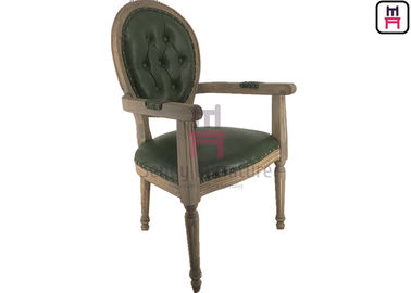 satın al Vintage Yuvarlak Geri Ahşap Restoran Kol Sandalyeler Düğme Dekorasyonu Ile Lüks Klasik Sandalye online manufacture