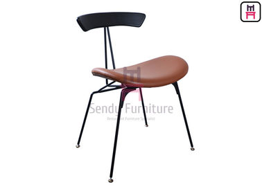 satın al Endüstriyel Stil Metal Restoran Sandalyeleri Loft Retro Görünümlü Kahverengi Deri Teller online manufacture