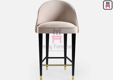satın al Beş Yıldızlı Otel Yüksek Sırt Bar Tabureleri Fildişi Rengi Kadife 0.43cbm Footrest online manufacture