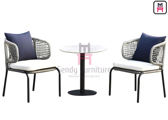 satın al Arkalığı Etrafına Sarın 0.38cbm PE Rattan Bahçe Sandalyesi Suya Dayanıklı online manufacture