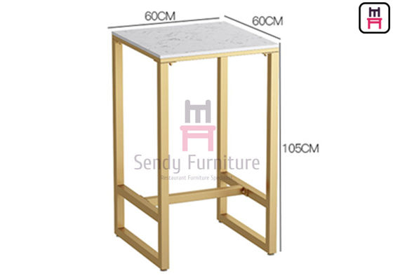satın al Mermer Üst 2ft Metal Kare Yüksek Masa 60cm Uzunluk Altın Lake Metal Çerçeve online manufacture