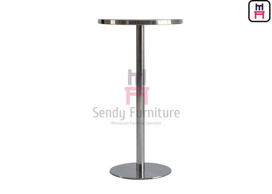 satın al Restoran Bar için D60cm ODM Fırçalanmış Paslanmaz Çelik Yüksek Masa 105cm Yükseklik online manufacture