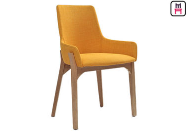 Modern Minimalist Ahşap Restoran Sandalyeleri Nordic Kumaş Koltuklar W43 * D41 * H80cm