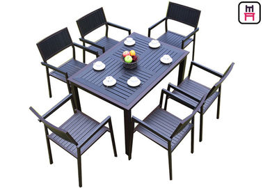 1 By 4/6 Açık Restoran Masaları Setleri Plastik Ahşap Metal Çerçeve Veranda Yemek Mobilyaları
