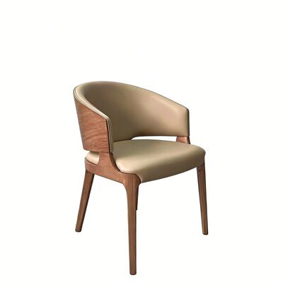 Zarif Yemek Alanları İçin Masif Beyaz Dişbudak Ağacı ve Premium Suni Deri ile Özelleştirilebilir Ahşap Restoran Sandalyesi