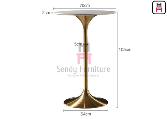 Yükseklik 105cm MDF Restaurant Bar Yükseklik Tabloları 0.2cbm Paslanmaz Çelik Yuvarlak Lale Masa