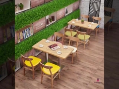 Deri Koltuklu Ticari İç Mekan Mobilyaları ile Klasik Kavisli Geri Ahşap Yemek Sandalyeleri